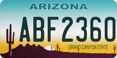 AZ license plate ABF2360
