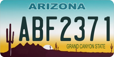 AZ license plate ABF2371