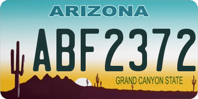 AZ license plate ABF2372