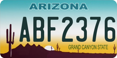 AZ license plate ABF2376
