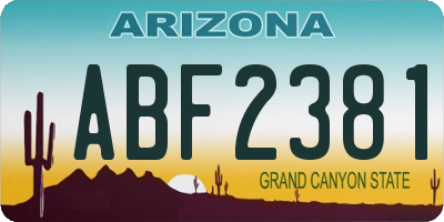AZ license plate ABF2381