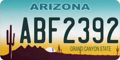 AZ license plate ABF2392