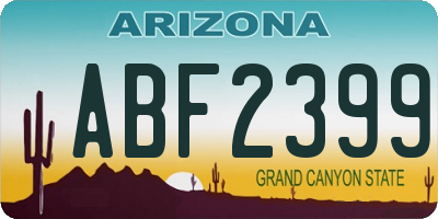 AZ license plate ABF2399