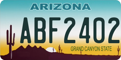 AZ license plate ABF2402
