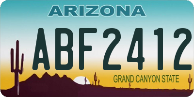 AZ license plate ABF2412