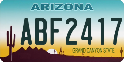 AZ license plate ABF2417