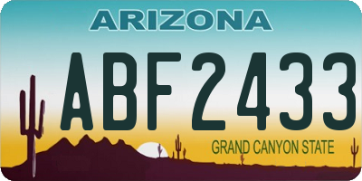 AZ license plate ABF2433