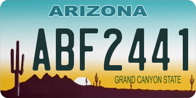 AZ license plate ABF2441