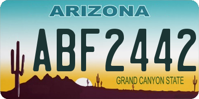 AZ license plate ABF2442