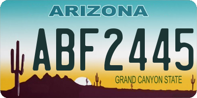 AZ license plate ABF2445