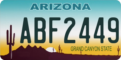 AZ license plate ABF2449