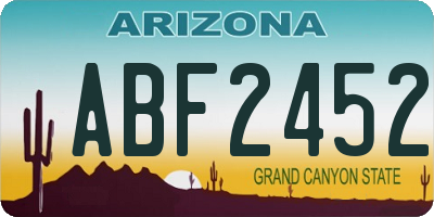 AZ license plate ABF2452