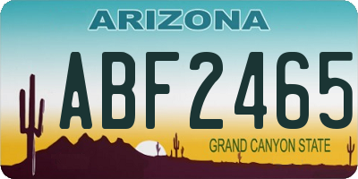 AZ license plate ABF2465