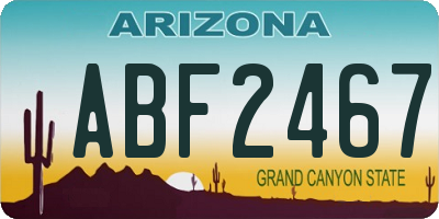 AZ license plate ABF2467