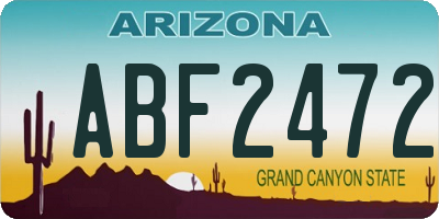 AZ license plate ABF2472