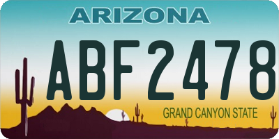 AZ license plate ABF2478