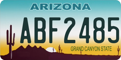 AZ license plate ABF2485