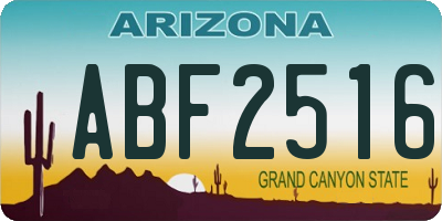 AZ license plate ABF2516