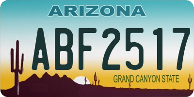 AZ license plate ABF2517