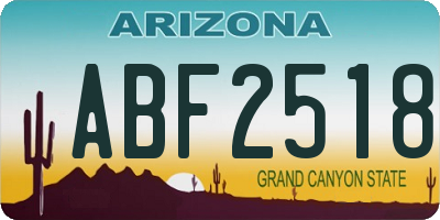AZ license plate ABF2518