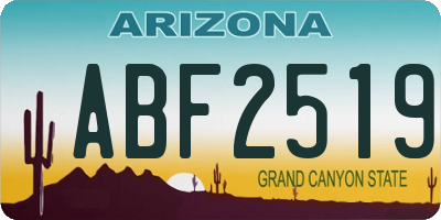 AZ license plate ABF2519