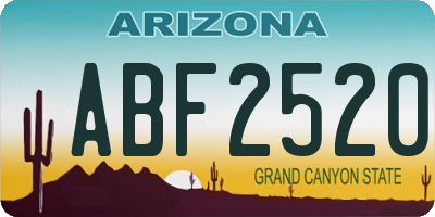 AZ license plate ABF2520