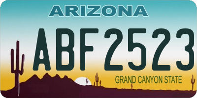 AZ license plate ABF2523
