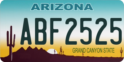 AZ license plate ABF2525