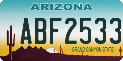 AZ license plate ABF2533