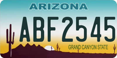 AZ license plate ABF2545
