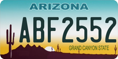 AZ license plate ABF2552