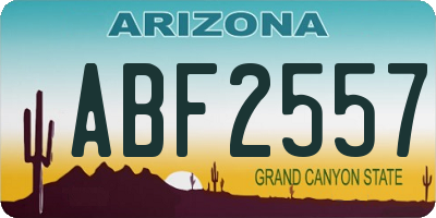 AZ license plate ABF2557