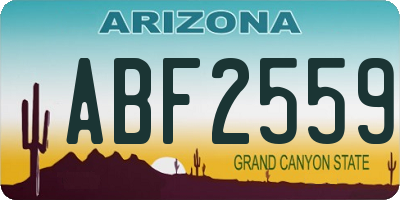 AZ license plate ABF2559