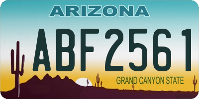 AZ license plate ABF2561