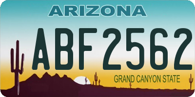 AZ license plate ABF2562