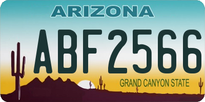 AZ license plate ABF2566
