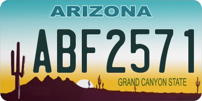 AZ license plate ABF2571