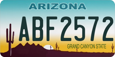 AZ license plate ABF2572