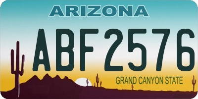 AZ license plate ABF2576