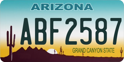 AZ license plate ABF2587