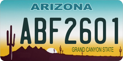 AZ license plate ABF2601
