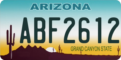 AZ license plate ABF2612