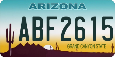 AZ license plate ABF2615