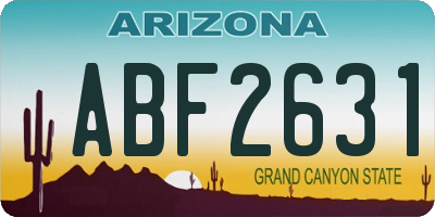 AZ license plate ABF2631