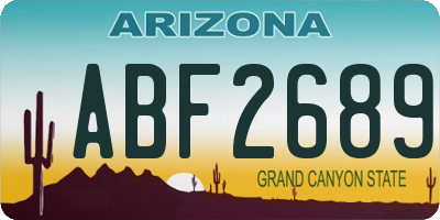 AZ license plate ABF2689