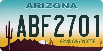 AZ license plate ABF2701