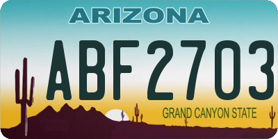AZ license plate ABF2703