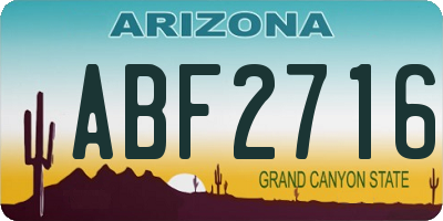AZ license plate ABF2716
