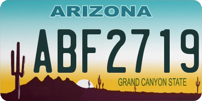 AZ license plate ABF2719