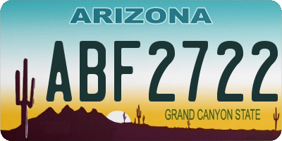 AZ license plate ABF2722